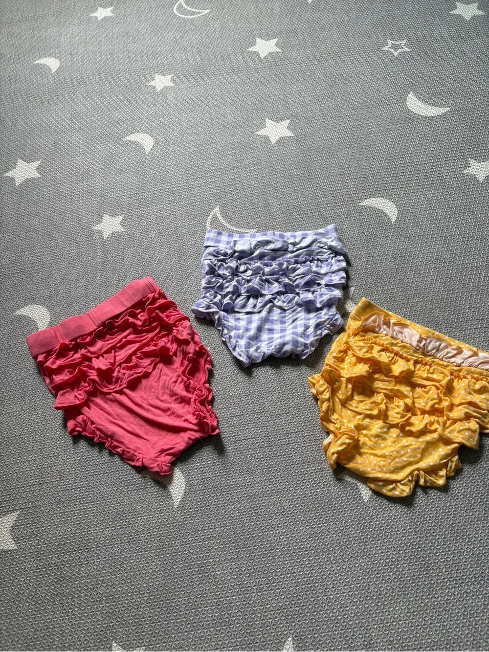Posh Peanut Ruffle Diaper Covers in Pink, Yellow & Lavender Gingham 2t & 12-18 m